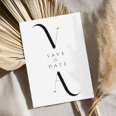 Elegante Moderne Minimalistische Schwarz-Weiß-Hoch Save The Date
