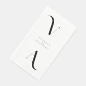 Elegante Moderne Minimalistische Schwarz-Weiß-Hoch Serviette (Ecke)