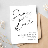 Elegante Moderne Minimalistische Schwarz-weiße Hoc Save The Date