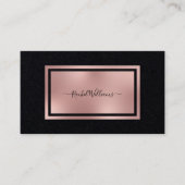 Elegante Moderne Minimalistische Schwarze Gold Ros Visitenkarte (Vorderseite)