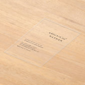 Elegante Moderne Minimalistische Schwarze Hochzeit Acryleinladungen (Ablage )