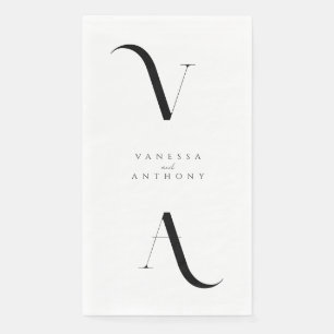Elegante moderne minimalistische schwarze und weiß serviette