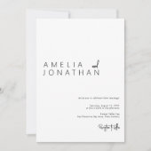 Elegante moderne Minimalistische Skripthochzeit Einladung (Vorderseite)