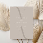 Elegante Moderne Minimalistische Taupe Hochzeit Einladung