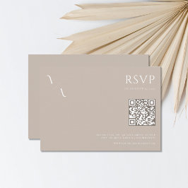Elegante Moderne Minimalistische Taupe Hochzeit RSVP Karte