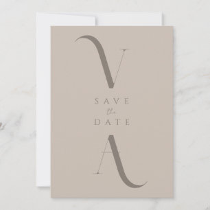 Elegante Moderne Minimalistische Taupe Hochzeit Save The Date