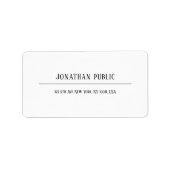 Elegante moderne Minimalistische Template-Adresse Adressaufkleber (Vorne)