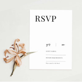 Elegante moderne minimalistische UAWG-Antwortkarte RSVP Karte