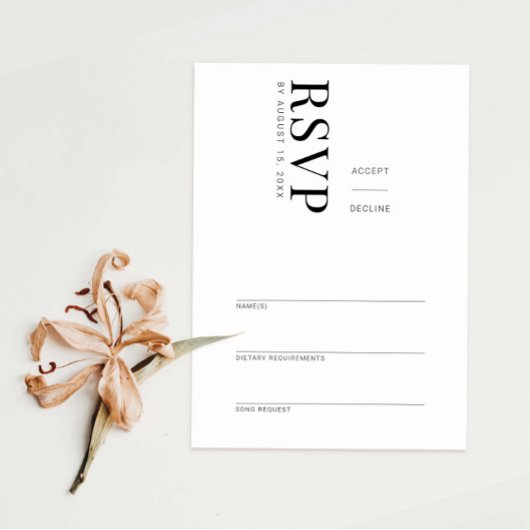 Elegante moderne minimalistische UAWG-Antwortkarte RSVP Karte