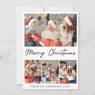 Elegante moderne minimalistische Weihnachtsfamilie Feiertagskarte