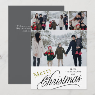 Elegante moderne minimalistische Weihnachtsfamilie Feiertagskarte