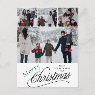 Elegante moderne minimalistische Weihnachtsfamilie Feiertagspostkarte