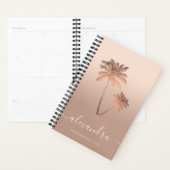 Elegante moderne minimalombre Rose Goldpalmen Planer (Anzeige)