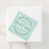 Elegante, moderne Mint Green Monogram Handmade Soa Geschenkanhänger (Beispiel)