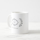 Elegante Moderne Mit Monogramm Kleider Trendy Gray Kaffeetasse (Vorderseite Links)