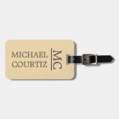 Elegante, moderne Mit Monogramm Persönlichkeit Gepäckanhänger (Vorderseite horizontal)