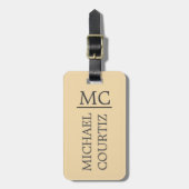 Elegante, moderne Mit Monogramm Persönlichkeit Gepäckanhänger (Vorderseite vertikal)