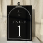 Elegante moderne Mongram Arch Wedding Tischnummer<br><div class="desc">Elegante moderne Mongram Arch Wedding Tischnummer</div>