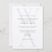 Elegante moderne Monogram Black & Ecru Wedding Einladung (Vorderseite)