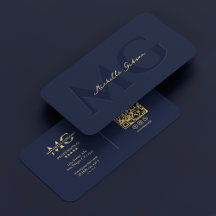 Elegante moderne Monogram Dark Navy Beruflich