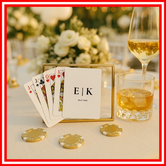 Elegante moderne Monogram Einfache Schwarz-weiße H Spielkarten