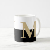 Elegante moderne Monogram-Geschenke Gold Black Cof Kaffeetasse (VorderseiteRechts)