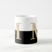 Elegante moderne Monogram-Geschenke Gold Black Cof Kaffeetasse (Mittel)