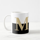 Elegante moderne Monogram-Geschenke Gold Black Cof Kaffeetasse (Links)