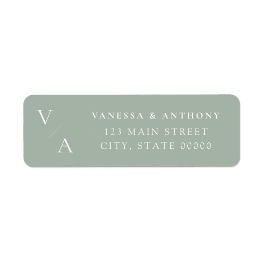 Elegante moderne Monogram-Hochzeitstil-Rücksendead (Vorne)