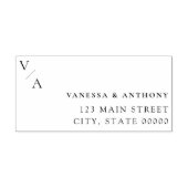 Elegante moderne Monogram-Hochzeitstil-Rücksendead Permastempel (Design)