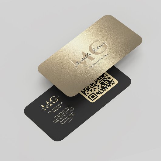 Elegante moderne Monogram Imitats Gold Beruflich Q Visitenkarte