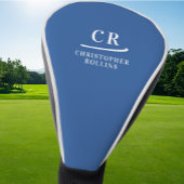 Elegante moderne Monogram-Initials Name Custom Blu Golf Headcover