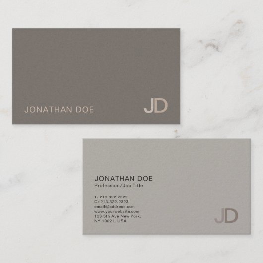 Elegante moderne Monogram Luxury Pearl Finish Visitenkarte (Vorne/Hinten)