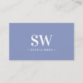 Elegante moderne Monogram Minimal Periwinkle Visitenkarte (Vorderseite)