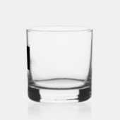 Elegante moderne Monogram Name Black Trauzeugen Whiskyglas (Links)