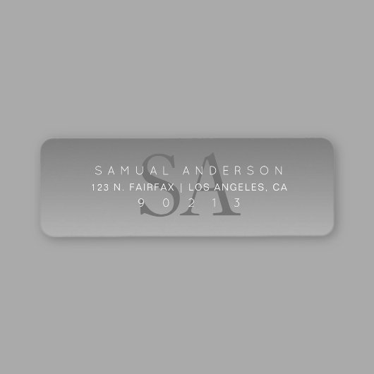 Elegante moderne Monogram Ombre-Rücksendeadresse