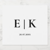 Elegante moderne Monogram Simple Wedding Bierflaschenetikett (Einzelnes Label)
