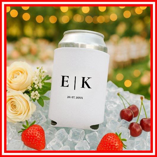 Elegante moderne Monogram Simple Wedding Dosenkühler