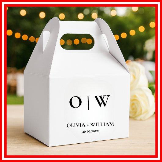 Elegante moderne Monogram Simple Wedding Geschenkschachtel