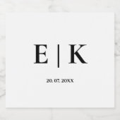 Elegante moderne Monogram Simple Wedding Schaumweinetikett (Einzelnes Label)