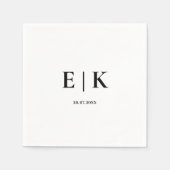 Elegante moderne Monogram Simple Wedding Serviette (Vorderseite)