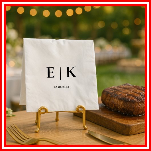 Elegante moderne Monogram Simple Wedding Serviette
