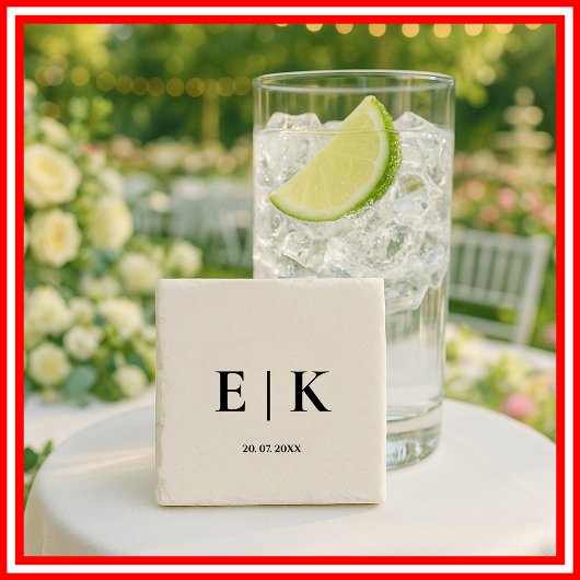 Elegante moderne Monogram Simple Wedding Steinuntersetzer