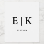 Elegante moderne Monogram Simple Wedding Weinetikett (Einzelnes Label)
