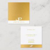 Elegante moderne Monogram Template Trendy Gold Quadratische Visitenkarte (Vorne/Hinten)