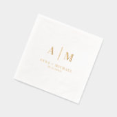 Elegante moderne Monogram Wedding Napkins Servietten Mit Folie (Links)