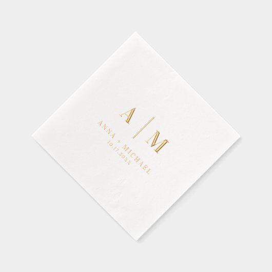 Elegante moderne Monogram Wedding Napkins Servietten Mit Folie (Rechts)