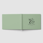 Elegante moderne Monogram Wedding Sage Green Gästebuch (Voll)