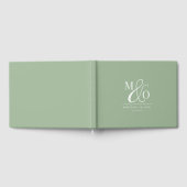 Elegante moderne Monogram Wedding Sage Green Gästebuch (Voll)