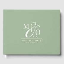 Elegante moderne Monogram Wedding Sage Green